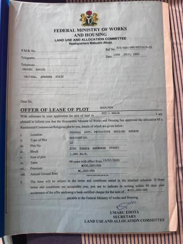 1000sqm Residential Plot for Sale in Works & Housing, Gwarinpa, Abuja