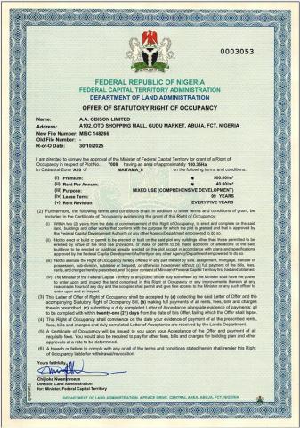 100.35 Hectares Mixed-Use Development Land for Sale in Maitama 2, Abuja
