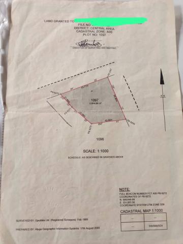 Prime Commercial Development Plot for Sale in Abuja Central Area – Plot 1096, 2,854 sqm