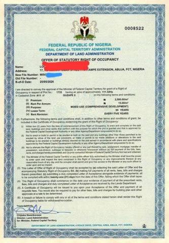 Prime 100 Hectares Mixed-Use Land for Comprehensive Development in Guzape II, Abuja (FCDA R of O)