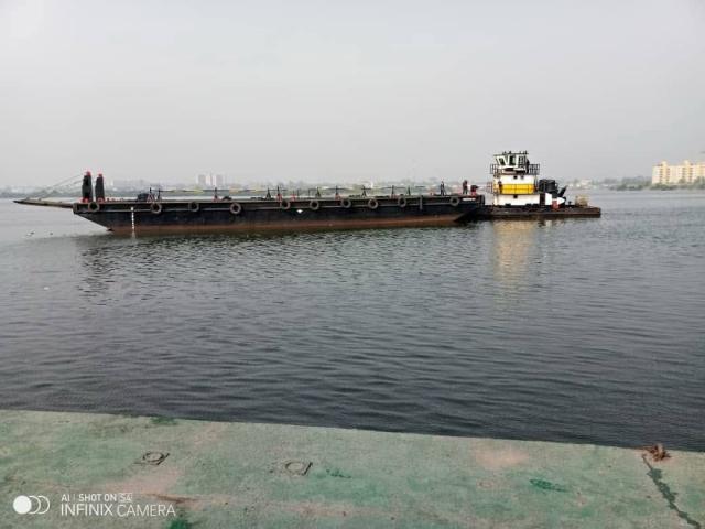1500 Tons Dumb Barge with Tug Assistance Available for Hire in Lagos, Nigeria
